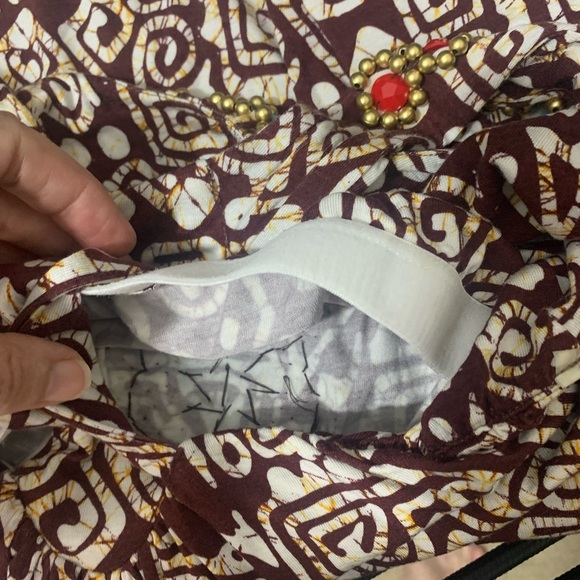 Boston Proper Embellished Islander Bohemian Racerback tank w shelf bra sz S - Picture 8 of 9